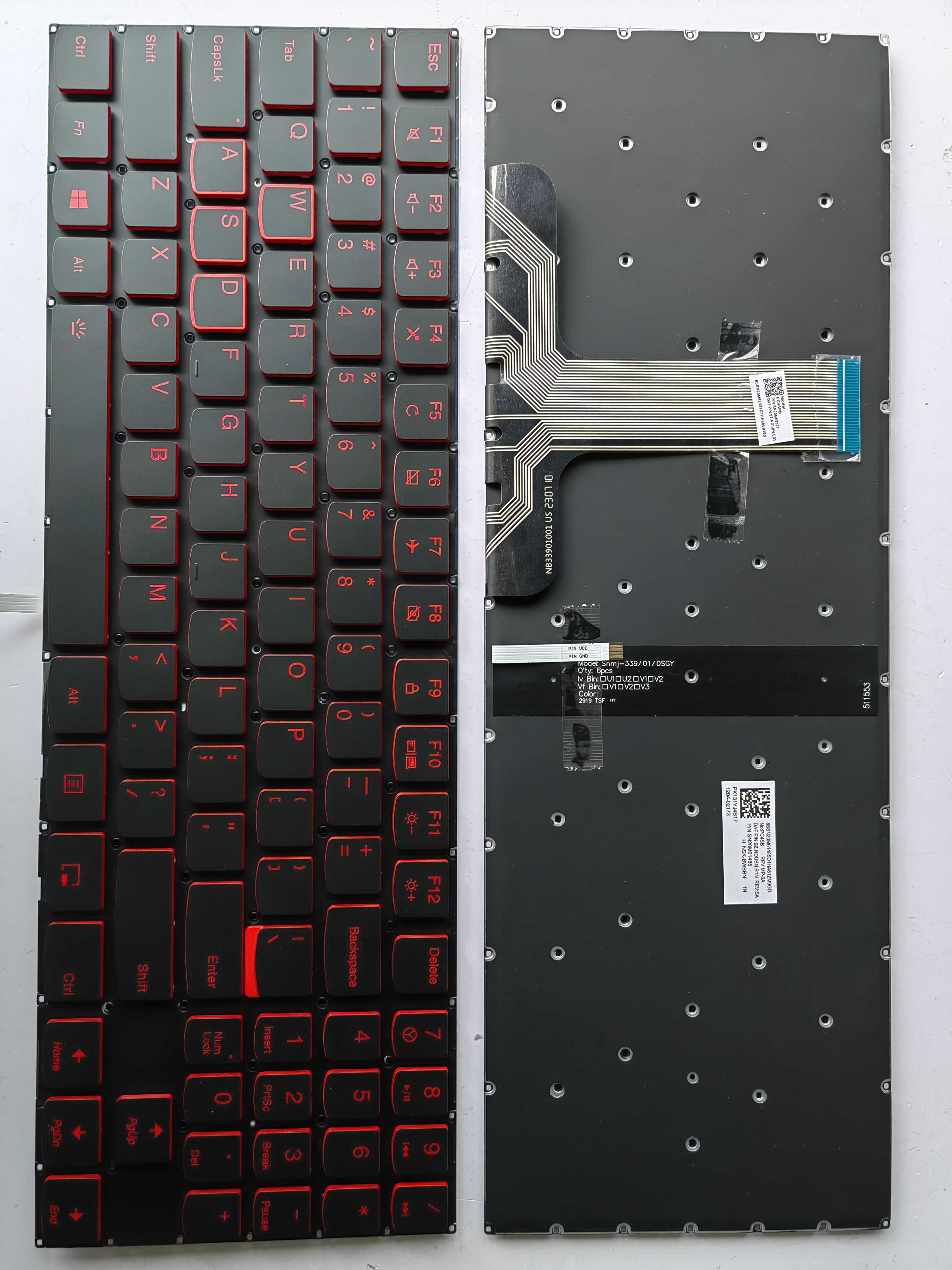 Picture of New Replacement Laptop Keyboard For LENOVO Y520/R720 BLACK Backlit,Red Printing,Red side (OEM) US Layout
